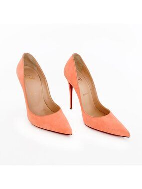 Christian Louboutin So Kate 120 Pumps EU 38 US 8 Orange Suede Pointed High Heel